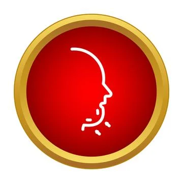 Vomiting person experiencing nausea sickness symptom icon Stock Illustration