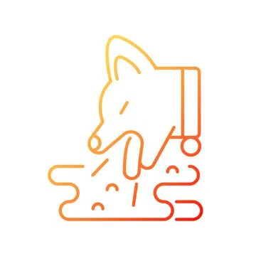 Vomiting pet gradient linear vector icon イラスト素材