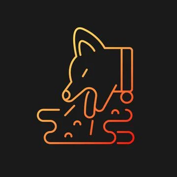 Vomiting pet gradient vector icon for dark theme Stock Illustration