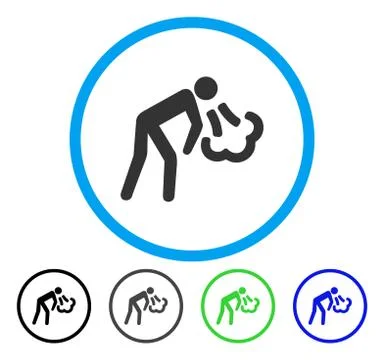Vomiting Rounded Vector Icon Stock-Illustration