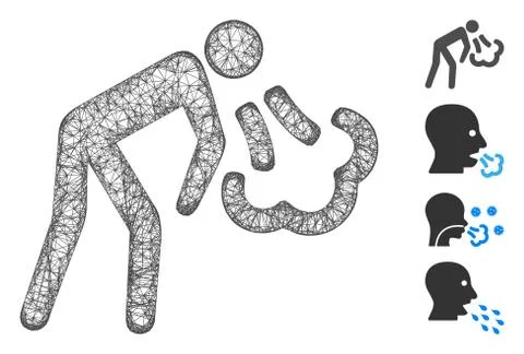 Vomiting Web Vector Mesh Illustration イラスト素材