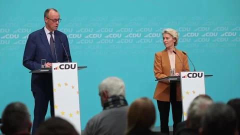 Von der Leyen to run for a second term as president of the European Commission,  Stock Footage 265082811