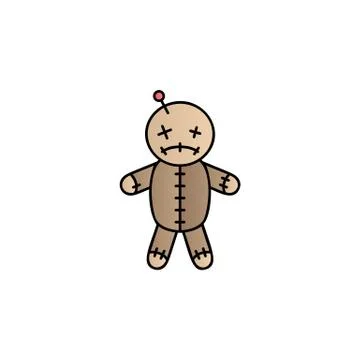 Voodoo doll color gradient vector icon Stock Illustration
