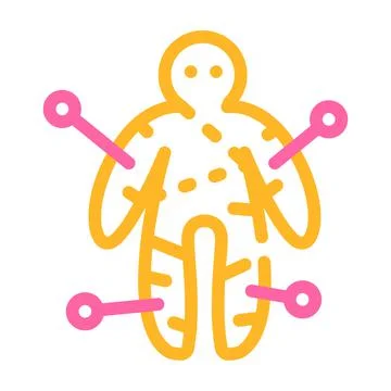 Voodoo doll color icon vector illustration flat 스톡 일러스트