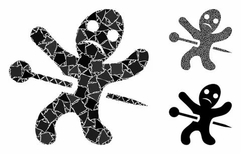 Voodoo doll Composition Icon of Ragged Elements Illustrazione stock