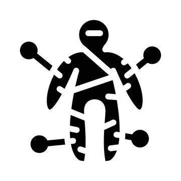 Voodoo doll glyph icon vector illustration flat 스톡 일러스트
