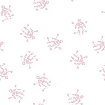 Voodoo doll glyph vector seamless pattern flat イラスト素材