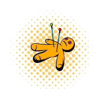 Voodoo doll icon, comics style Stock-Illustration