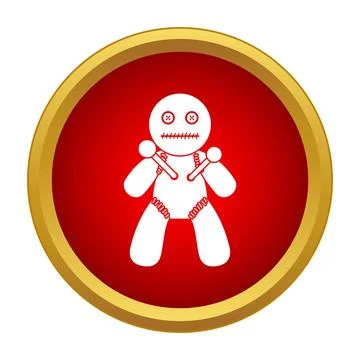 Voodoo doll icon representing curse, magic, and occult Stock Illustration