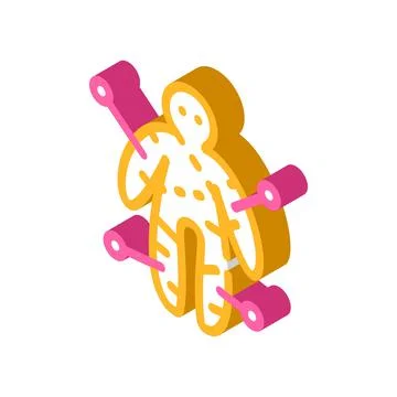 Voodoo doll isometric icon vector illustration color 스톡 일러스트