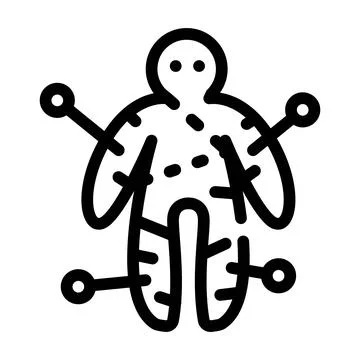 Voodoo doll line icon vector illustration flat 스톡 일러스트
