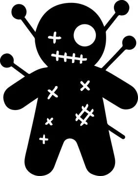 Voodoo doll, minimal simple vector illustration Stock Illustration