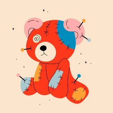 Voodoo doll Teddy bear Stockillustratie