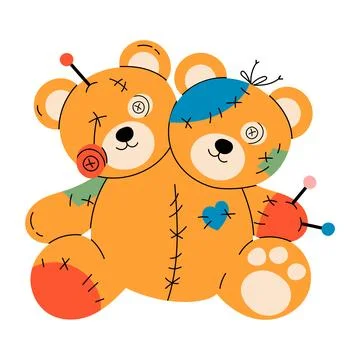 Voodoo doll Teddy bear Illustrazione stock