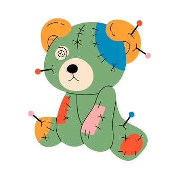 Voodoo doll Teddy bear Illustrazione stock
