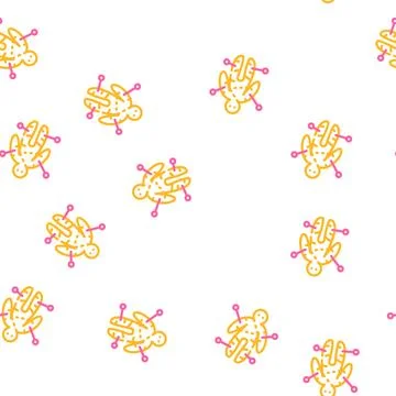 Voodoo doll vector seamless pattern flat 스톡 일러스트
