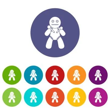 Voodoo icons set vector color Stock Illustration