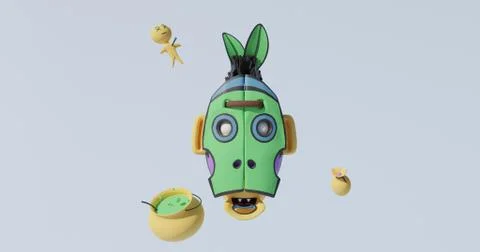 Voodoo skull, puppet, potion. イラスト素材