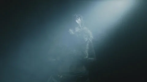 A voodoo witch performing a ritual dance Video stock 259859378