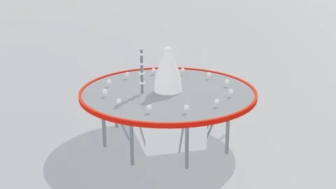 Vor dme air traffic 3d loop white background 3D animation seamless loop Stock Footage 341848574