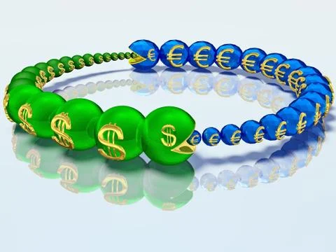Voracious caterpillars are chasing each other and for the money Stock Illustration