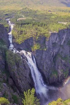 The Voringfossen with the Bjoreio River. Stock Photos