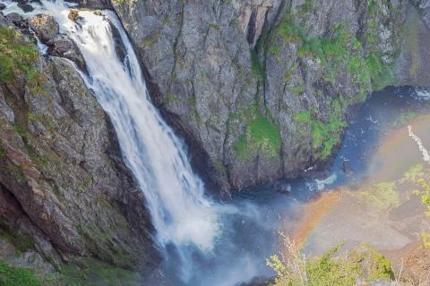 Voringfossen in close up. Stock Photos