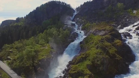 Voringfossen waterfall in Norway Vídeos de archivo 79626798
