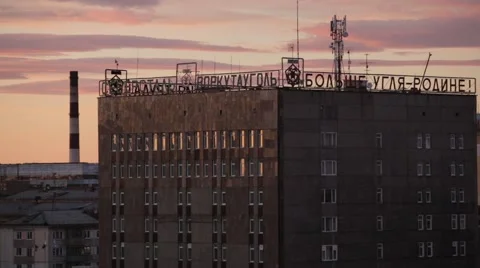 Vorkuta City Stock Footage 61062223