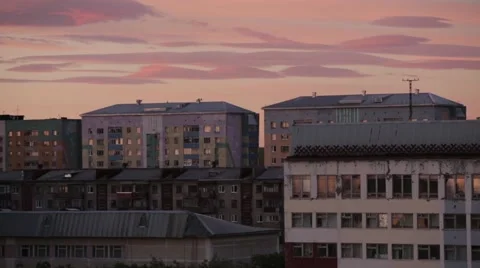 Vorkuta City pan Stock Footage 64294178