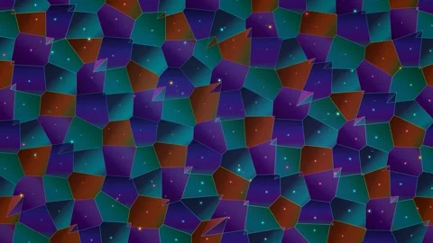 Voronoi Cellular Pattern Loop - Shifting Polygon Twinkling Light Backdrop Stock-Footage 341787630