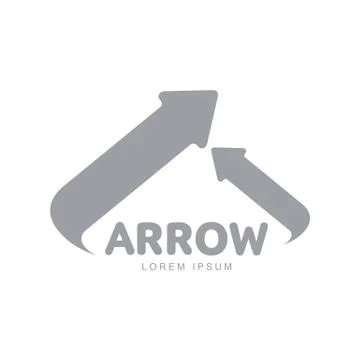 Vorporate logo template with two arrows meeting at central point Stock Illustration