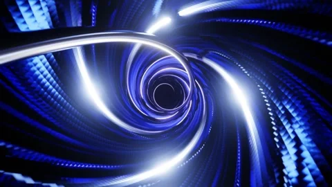Vortex abstract light tunnel, blue lights in tunnel spiral wave vortex spiral. Stock Footage 300653844