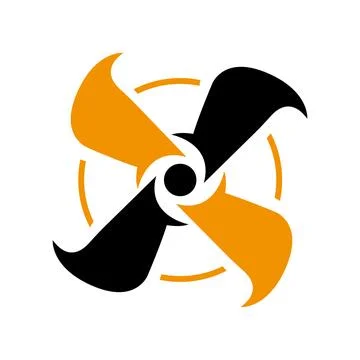 Vortex and Cooling fan wind blades icon Propeller icon Stock Illustration