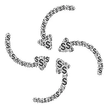 Vortex Arrows Composition of Dollar Stock Illustration