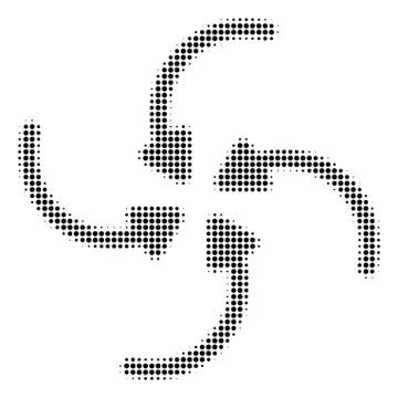 Vortex Arrows Halftone Icon Stock Illustration