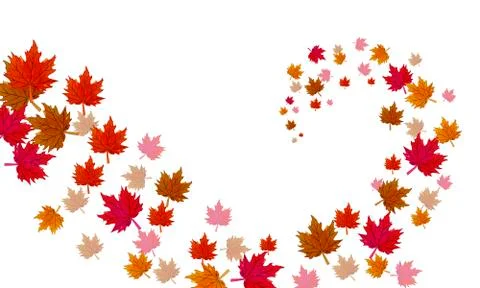 A vortex of autumn leaves Stock Illustration