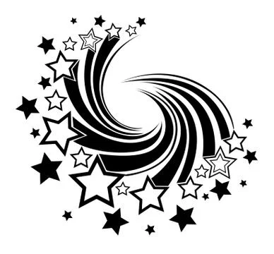 Vortex of black comets Stock Illustration