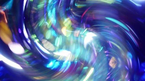 A vortex of blue lights glare flashes and reflections. Abstract futuristic Stock Photos