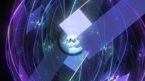 Vortex blue violet neon light tunnel Stock Footage 326716030