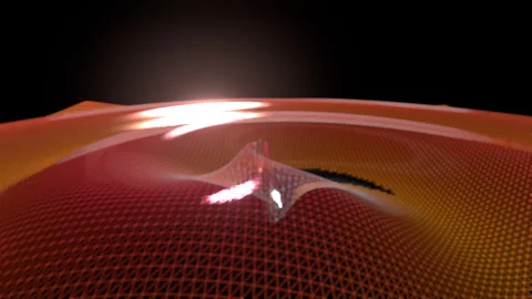 Vortex Core Spiral Whirlpool: 3D Abstract Wireframe Loop (4K Broadcast 16:9) Stock Footage 335735242