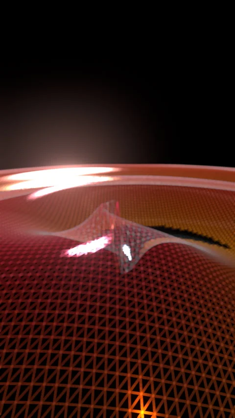 Vortex Core Spiral Whirlpool: 3D Abstract Wireframe Loop (4K Vertical 9:16) Stock Footage 335735258