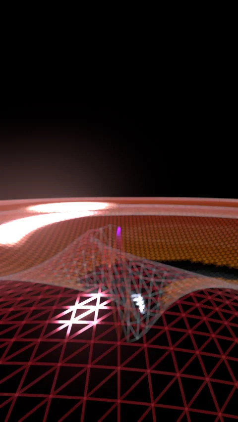 Vortex Core Spiral Whirlpool: 3D Abstract Wireframe Loop (4K Vertical 9:16) Stock Footage 335735298