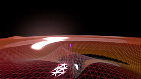 Vortex Core Spiral Whirlpool: 3D Abstract Wireframe Loop (4K Broadcast 16:9) Stock Footage 335735358