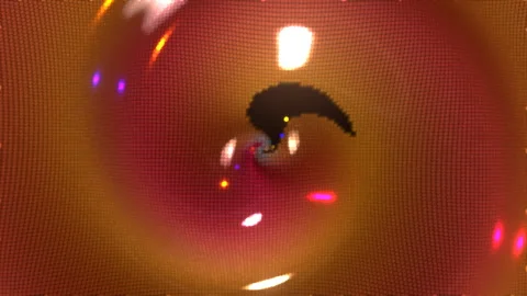 Vortex Core Spiral Whirlpool: 3D Abstract Wireframe Loop (4K Broadcast 16:9) Stock Footage 335735503