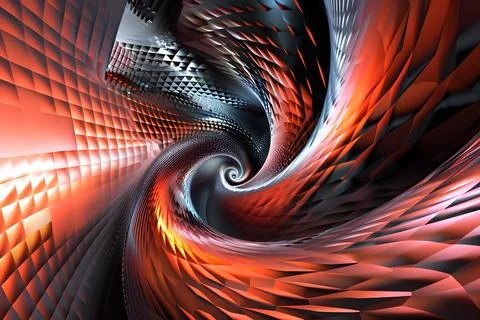 Vortex of digital chaos: abstract 3d twisted background Stock Photos
