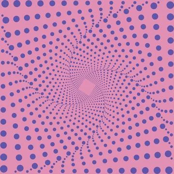 Vortex dotted abstract shape. Optical illusion pattern. Modern geometric art Stock Illustration