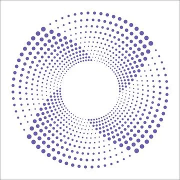 Vortex dotted frame. Modern geometric shape. Trendy design element for border Stock Illustration