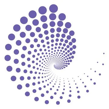 Vortex dotted illusion shape. Trendy design element for border frame, logo Stockillustratie