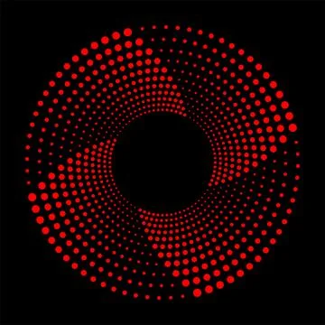 Vortex dotted red shape. Modern geometric art wallpaper. Trendy design element Stock Illustration